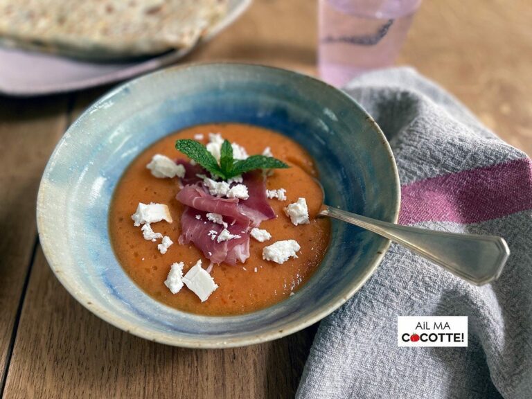 Gaspacho de melon et d'abricots AIL MA COCOTTE!