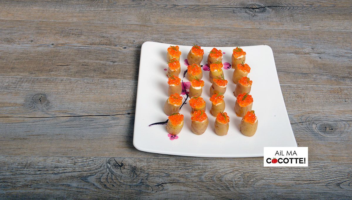 Mini-rattes œufs de saumon, ailmacocotte.com