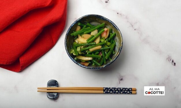 PETITE SALADE DE HARICOTS VERTS ET PÊCHES BLANCHES