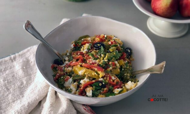 SALADE DE LENTILLES, FETA ET POIVRONS GRILLÉS