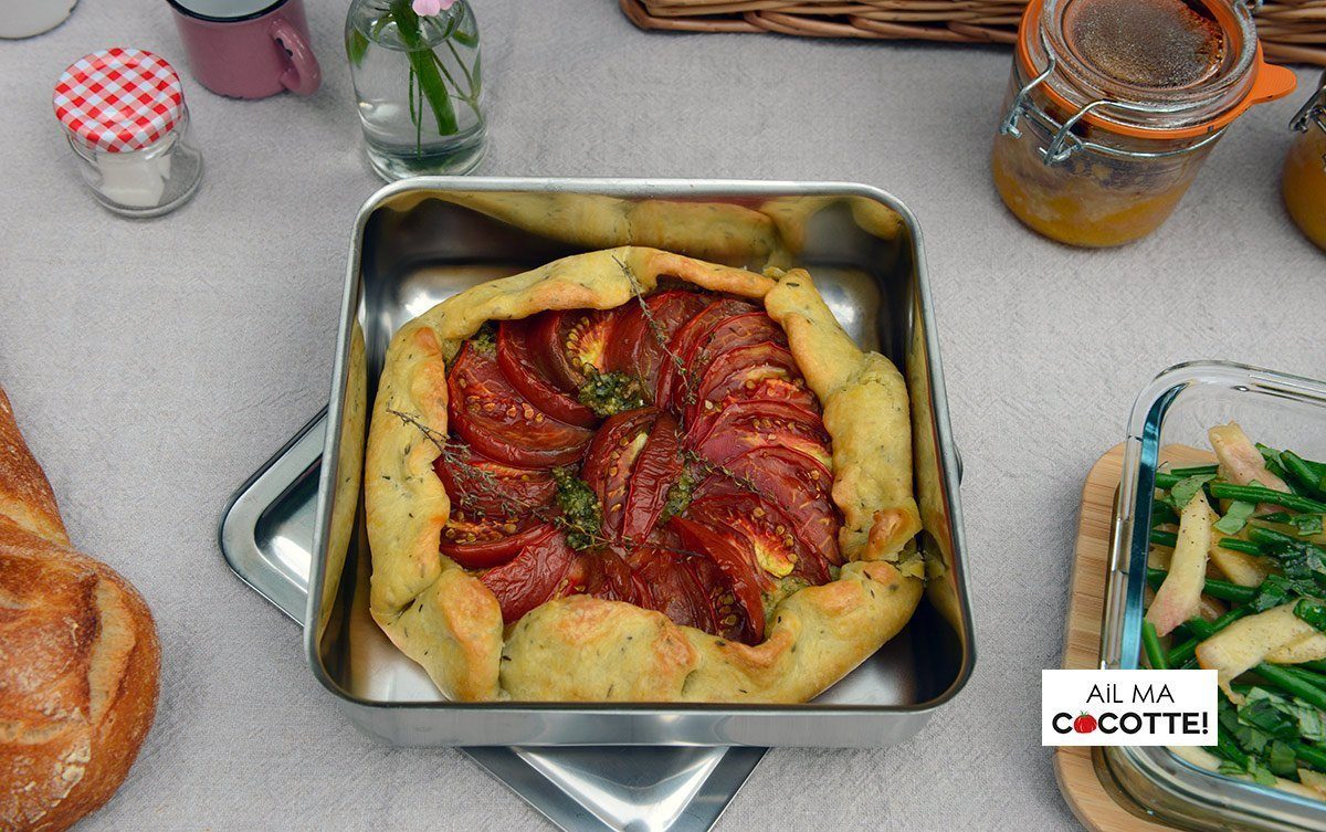 Détail tarte rustique à la tomate, ailmacocotte.com