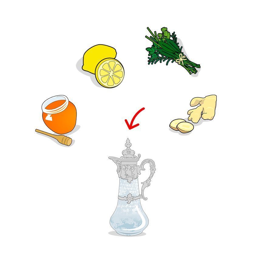 Icones des ingrédients composant la citronnade maison, ailmacocotte.com