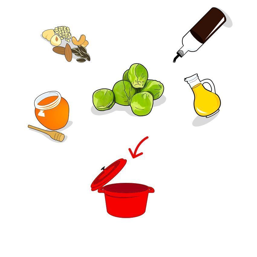 Petits icones des ingrédients composant la recette