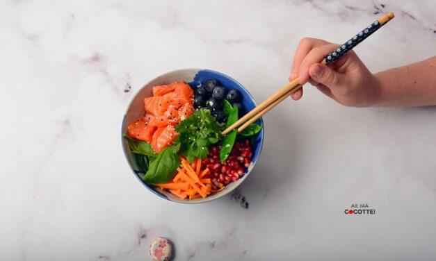 BOWLS SAUMON, CAROTTE, GRENADE ET RAISINS