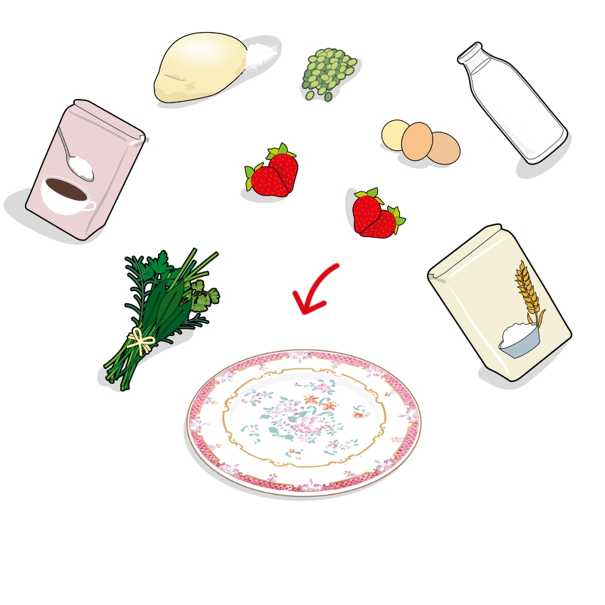 PSD avec TOUS les ingrédients.psd (1) Icones des ingrédients composant la tarte feuilletée aux fraises