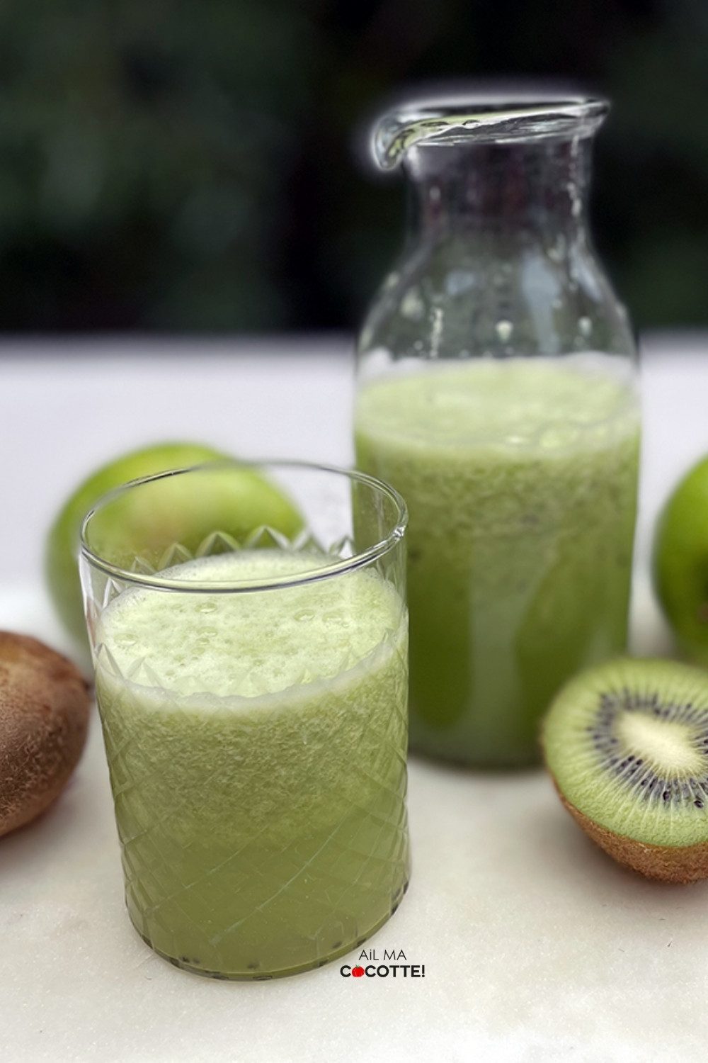 Jus de pommes vertes et kiwis
