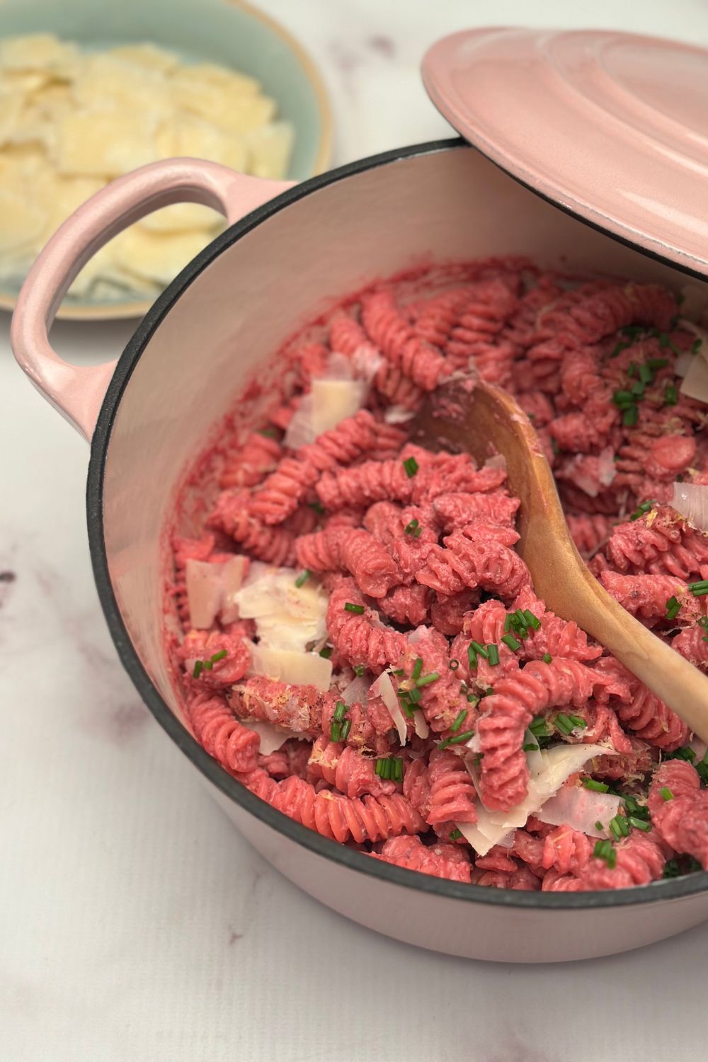 Pâtes roses au gorgonzola
